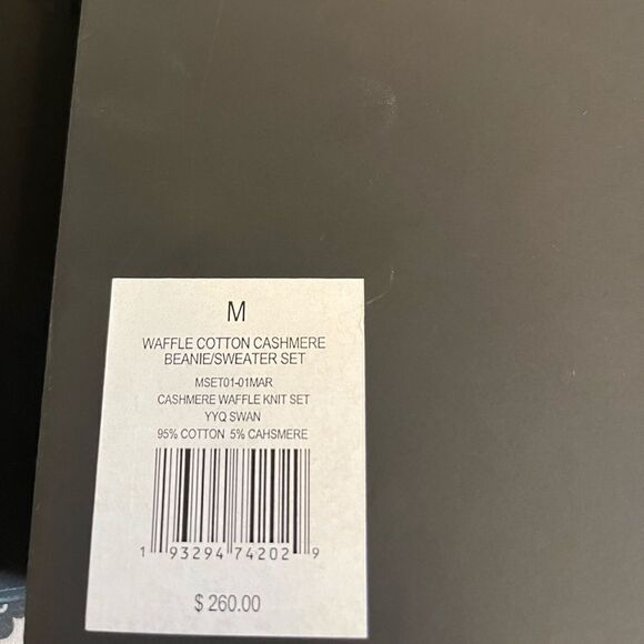 Onia Waffle Cotton Cashmere Set (Sweater+ cap) Size M. - Picture 6 of 13